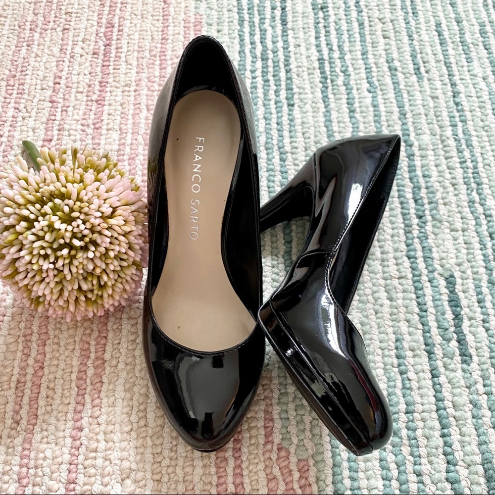 Franco Sarto Black Patent Pumps